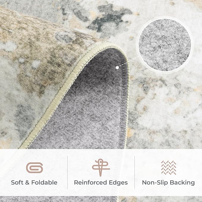 2x6 Hallway Runner Rug Non-Slip Washable, Abstract Soft Kitchen Runner Rugs - Image 7