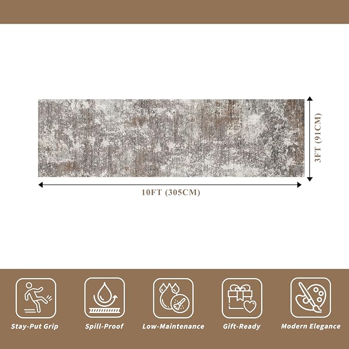 3x10 ft Long Hallway Runner Rug – Non-Slip Washable Kitchen Floor Rug - Image 2