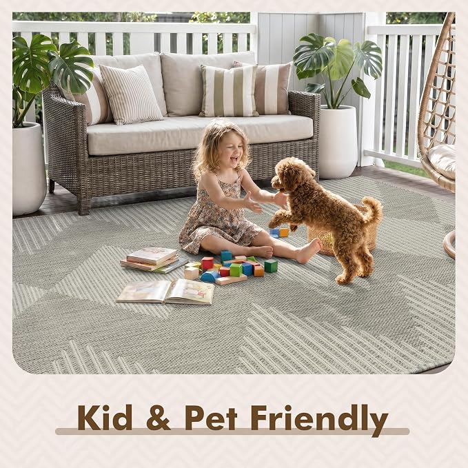 MontVoo-Outdoor Rug Carpet Patio Rug 6x9 Polypropylene Indoor Outdoor Rugs - Image 9