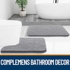 OLANLY Bathroom Rugs 30x18, Extra Soft Absorbent Chenille Bath Rugs, Rubber - Image 7