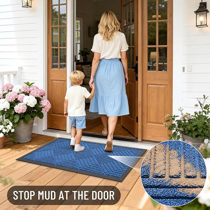 OLANLY Front Door Mat Outside Entrance 47x32, Heavy Duty Sturdy Natural Rubber - Image 6