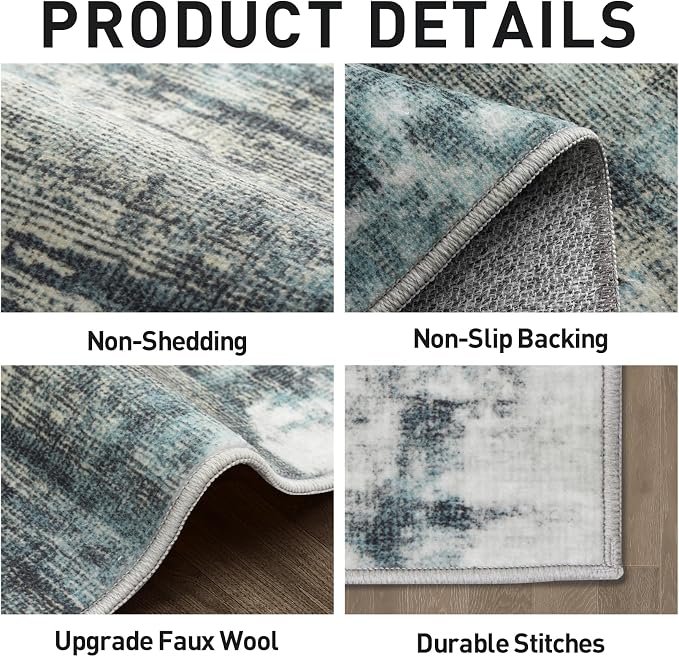 5x7 Area Rugs Washable Rug: Modern Abstract Living Room Rug Soft Anti-Skid Thin - Image 5