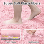 6x9 Area Rug for Living Room: Soft Fluffy Shag Pink Rugs for Bedroom, Non-Slip - Image 5