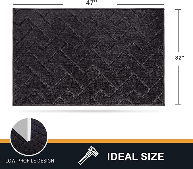 PURRUGS Dirt Trapping Door Mat 32" x 47", Non-Slip Machine Washable Entry Rug - Image 2