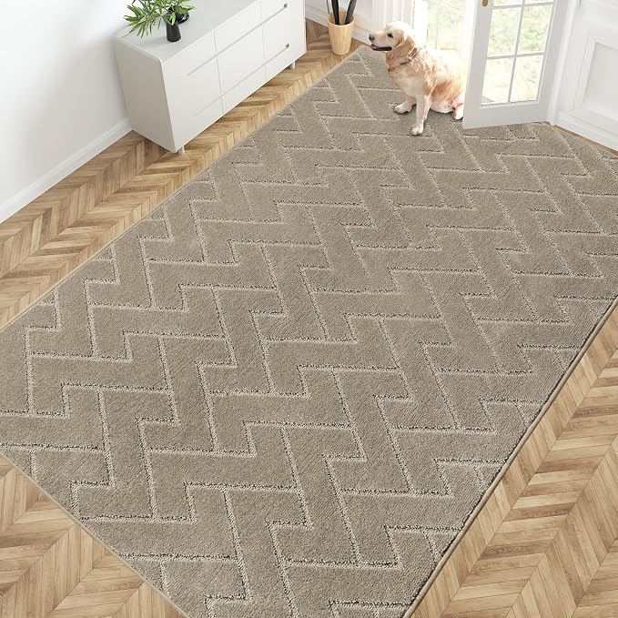 PURRUGS Easy Care Area Rug 6ft x 9ft, Non-Slip Machine Washable Entry Rug by PURRUGS