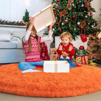 Round Orange Rug for Bedroom, 7 ft Circle Area Rugs for Living Room, Soft Large - Image 5