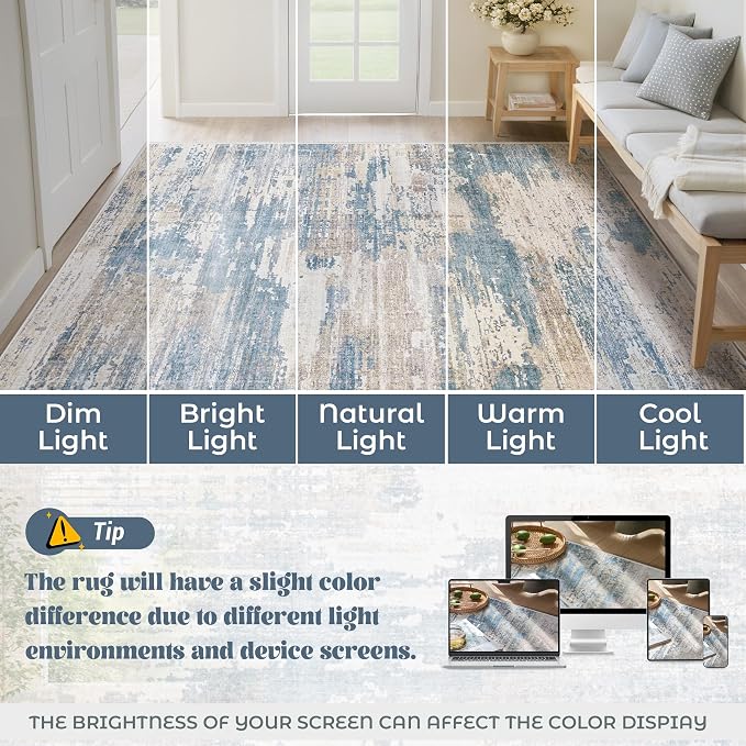XLUEZ 6x9 Area Rugs for Living Room, Washable Modern Abstract Large Area Rug - Image 8