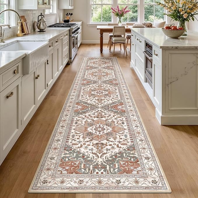 Yamaziot Washable Runner Rug, 2x10 Non-Slip Boho Vintage Hallway Rug Runner by Yamaziot