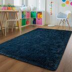 Andecor Shag Area Rug for Living Room, 6x9 Feet Navy Blue Soft Fluffy Indoor - Image 2