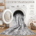 DMOYEST Washable Runner Rug for Hallway: 2x6 Neutral Modern Abstract Low Pile - Image 8