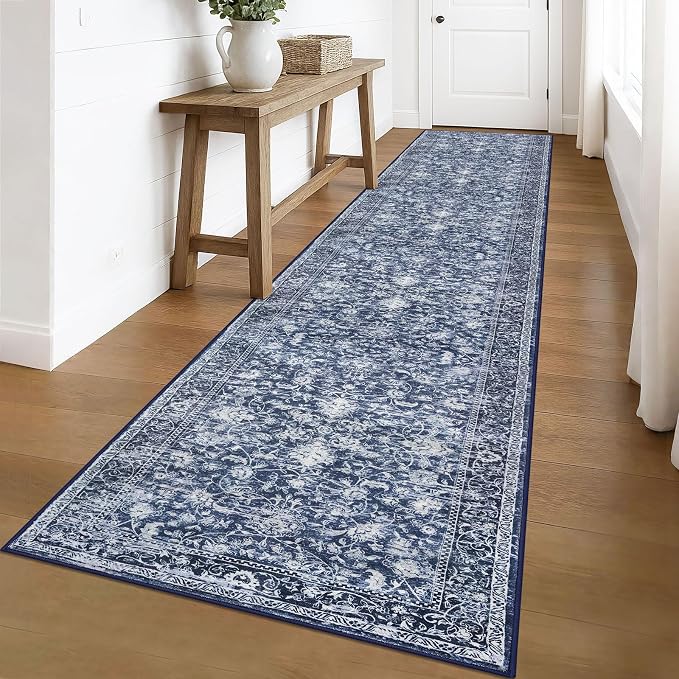 KILOCOCO Runner for Hallway 3x16 Runner Rug Printed Vintage Floral Washable Rug - Image 4