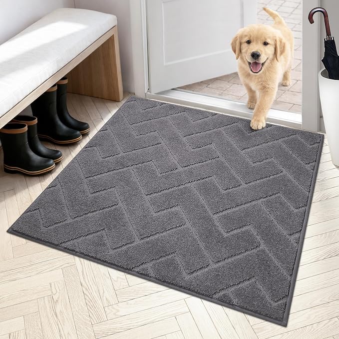 PURRUGS Dirt Trapping Door Mat 36" x 36", Non-Slip Machine Washable Entry Rug by PURRUGS