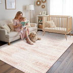 Latte&Fog 5x7 Washable Pink Rug - Image 5