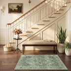 RELEANY Area Rugs Small 2'6"x4' Washable Non-Slip, Floral Vintage Distress - Image 2