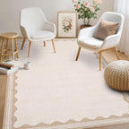 GarveeHome Scalloped 4x6 Rug Non-Slip Washable Low-Pile Carpet - Image 2