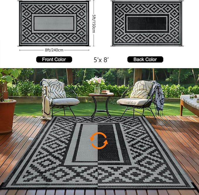 Outdoor Patio Plastic Straw Rug - Image 4