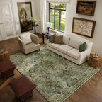 Washable Area Rugs for Living Room: 5x7 Rug Boho Vintage Rugs Stain Resistant - Image 2