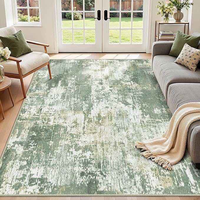 RELEANY Washable Area Rugs 3'x5' Non-Slip Modern Abstract Soft - Image 9