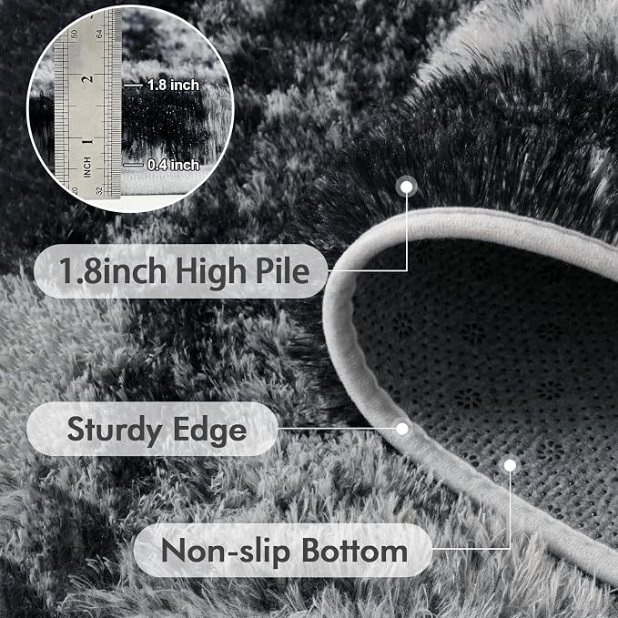 4x6 Ft Shag Rugs for Bedroom Living Room, Tie-Dyed Ultra Soft Fluffy Furry Area - Image 5