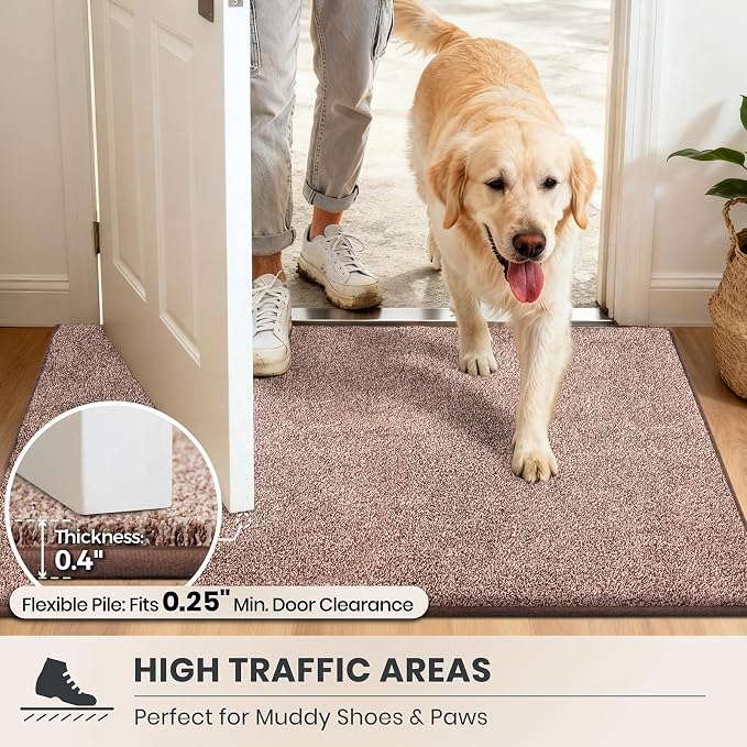 PURRUGS Dirt Trapping Door Mat 24" x 35.5", Non-Slip Machine Washable Entryway - Image 6