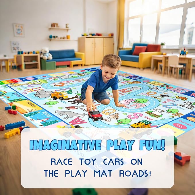 4.5x6 Feet Kids Rugs for Playroom Bedroom, Educational ABC Alphabet Area Rug - Image 7
