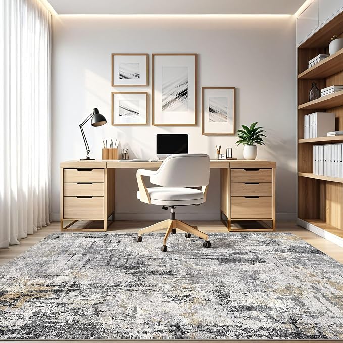 10x12 Area Rug Living Room: Washable Large Abstract Soft Stain Resistant Indoor - Image 8
