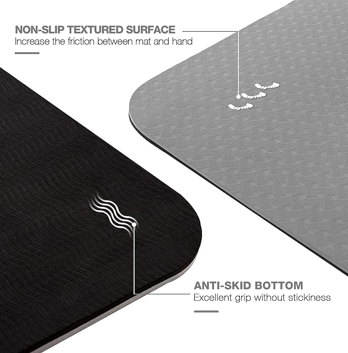 UMINEUX Large Yoga Mat for Men and Women 1/4 & 2/5 Inch Extra Thick TPE Fitness - Image 2