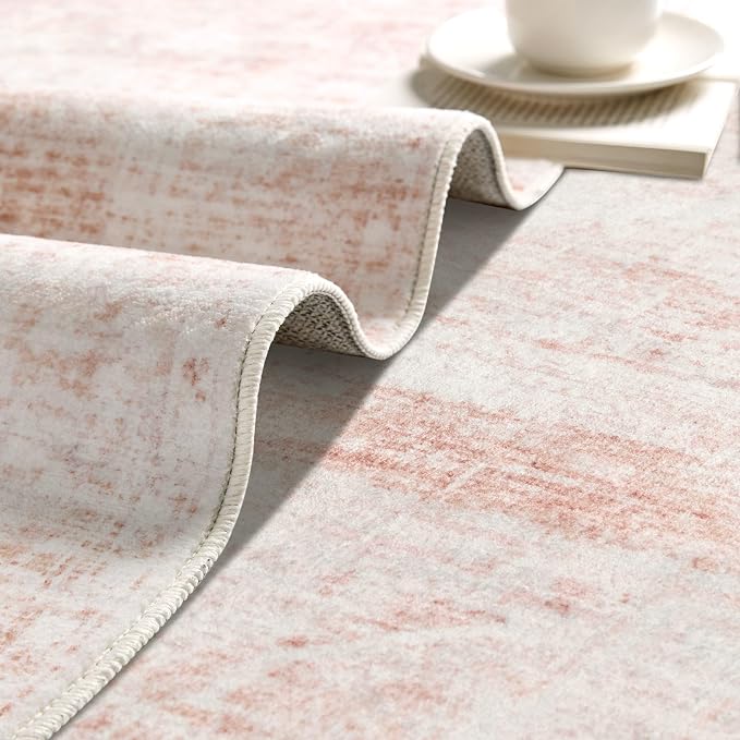 Latte&Fog 5x7 Washable Pink Rug - Image 7