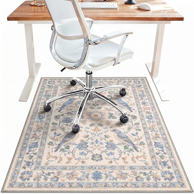 36"x60" Office Chair Mat for Hardwood Tile Floor, Under Desk Carpet Protector by BESBLEE