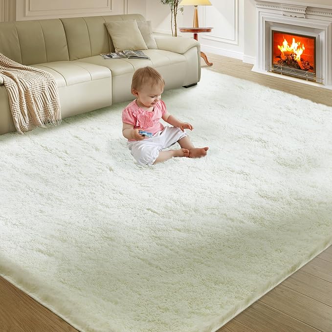 Ultra Soft Rug for Living Room, 8X10 Fluffy Shag Area Rug for Bedroom, Modern by Fairblink