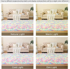 Litanika 4x6 Shag Area Rug for Living Room Bedroom, Tie-Dyed Rainbow High Pile - Image 7
