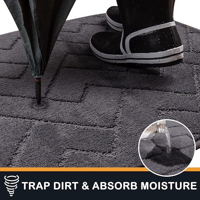 PURRUGS Dirt Trapping Door Mat 36" x 36", Non-Slip Machine Washable Entry Rug - Image 5