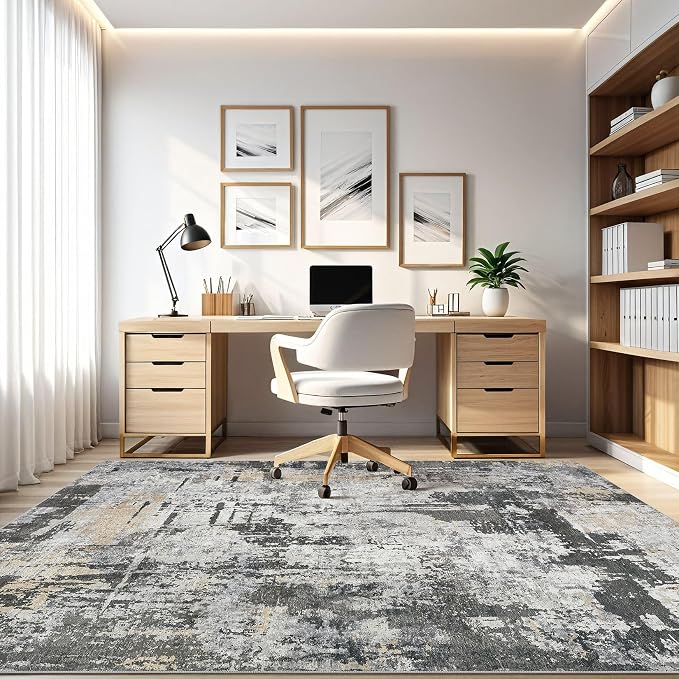 6x8 Area Rug Living Room: Washable Large Abstract Modern Soft Rug Stain - Image 8