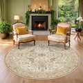 Hazo Haus Beige 5ft Round Rug for Living Room by HazoHaus