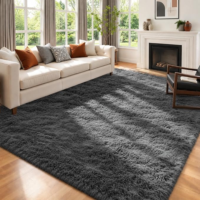 4x6 Area Rug for Living Room: Ultra Soft Fluffy Rug Modern Large Thicked Shag by Oriannal