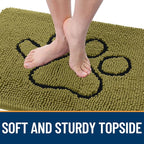OLANLY Dog Door Mat for Muddy Paws 36x24, Paw Print Design, Absorbs Moisture - Image 4