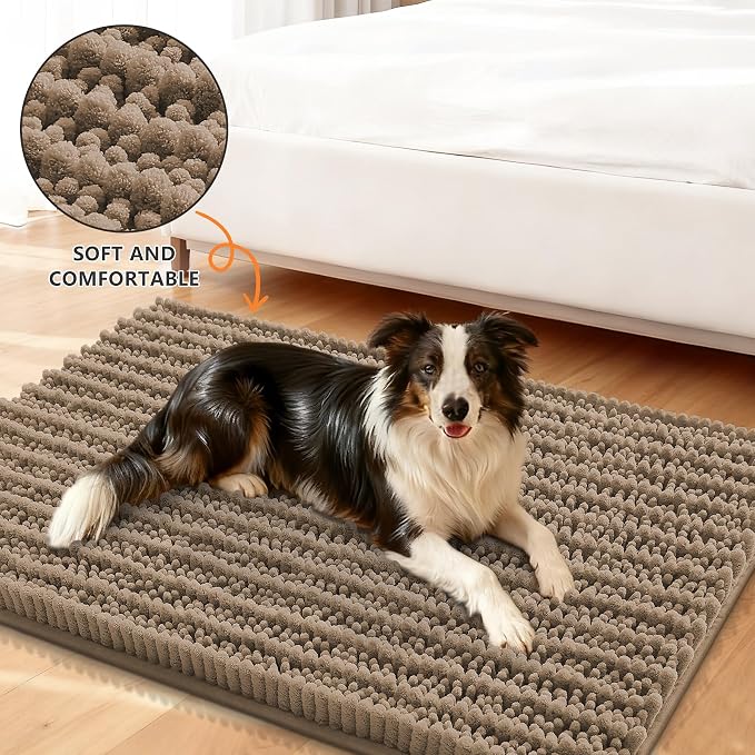 Smiry Dog Door Mat for Muddy Paws 59x24, Absorbent Dirt Trapper, Non-Slip - Image 2