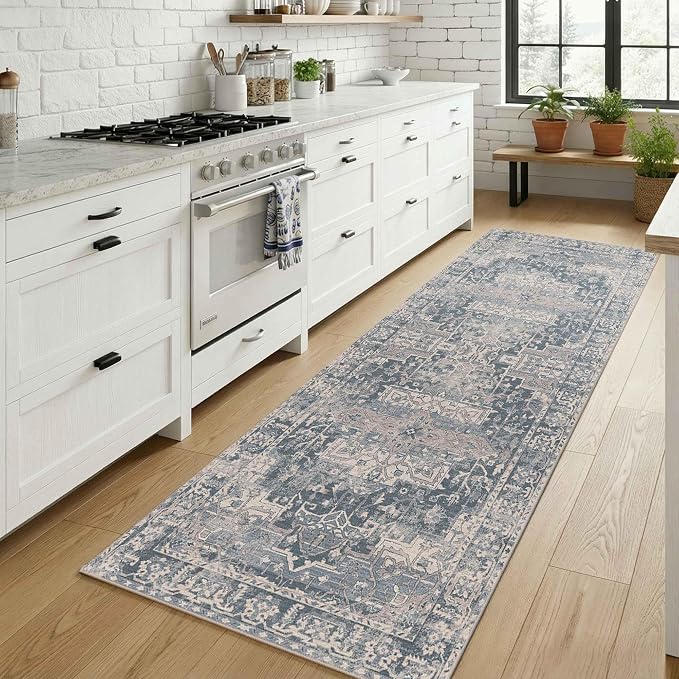 Rugxara 2x6 Runner Rug, Washable Kitchen Rugs, Non Slip Low Pile Area Rug Carpet - Image 2