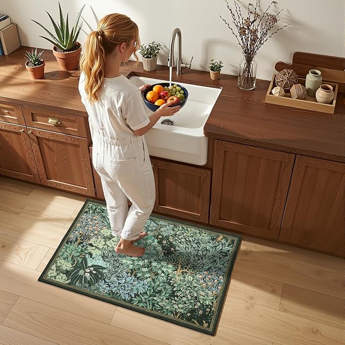 GarveeHome 2x3 Entryway Area Rug Non Slip Front Door Forest Rugs, Washable - Image 2