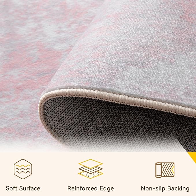 RELEANY Washable Area Rugs 6ft Non-Slip Modern Abstract Soft - Image 4
