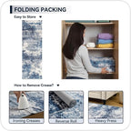 Blue Rug Runners for Hallways Kitchen 2.6x8 Non Slip Washable Entryway Runner - Image 7