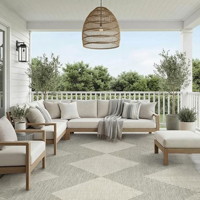 MontVoo-Outdoor Rug Carpet Patio Rug 6x9 Polypropylene Indoor Outdoor Rugs - Image 8