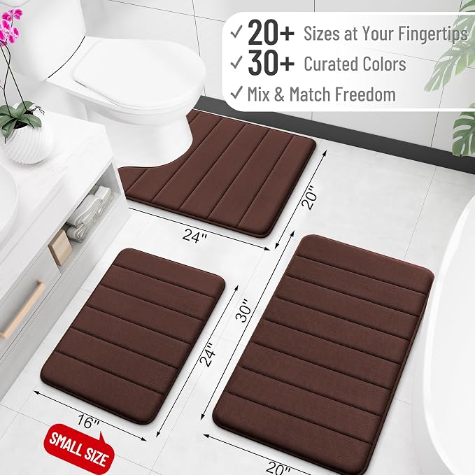 OLANLY Memory Foam Bath Mat 59x35, Super Soft Absorbent Bathroom Rugs, Quick Dry - Image 2