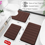 OLANLY Memory Foam Bath Mat 59x35, Super Soft Absorbent Bathroom Rugs, Quick Dry - Image 2