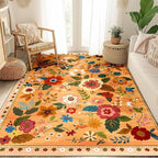 RELEANY Floral 4x6 Area Rugs Washable Print Boho Cute Carpet Non Slip Flower - Image 9