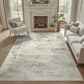 DCX 5x7 Vintage Rug, Machine Washable Stain Resistant Distressed Beige Rug by DCXWashableRug