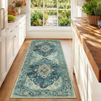 RELEANY Area Rugs Runner 2'x6' Washable Non-Slip, Floral Vintage Distress by RELEANY