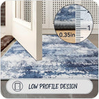 Blue Rug Runners for Hallways Kitchen 2.6x8 Non Slip Washable Entryway Runner - Image 4