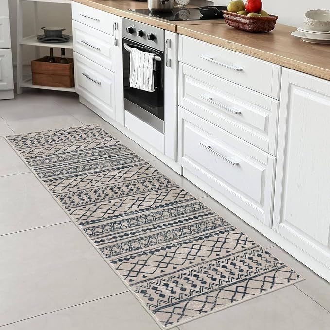 KUTA Moroccan Washable Hallway Runner Rug, 2x6 Non-Slip Vintage Light Brown - Image 2