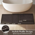 RESARE Waffle Bath Mat for Bathroom, Super Absorbent Bathroom Rugs Non Slip - Image 5